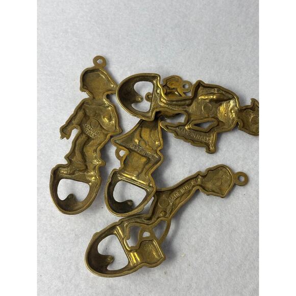 Vintage Brass Wall Hook Set of 4 Kids by Artmark Italy Towel Robe Whimsical NEW - Picture 7 of 8